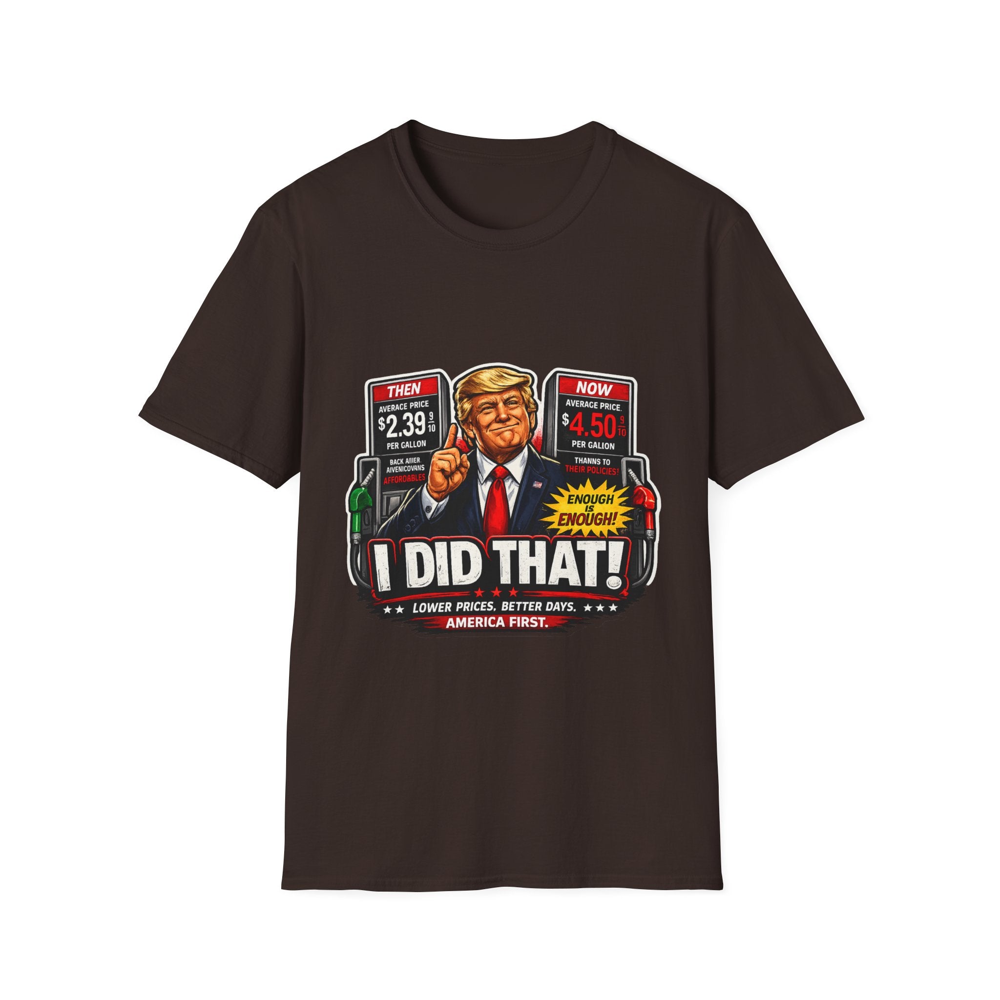 T-Shirt — "I Did That!" Gas Prices UNISEX SOFTSTYLE