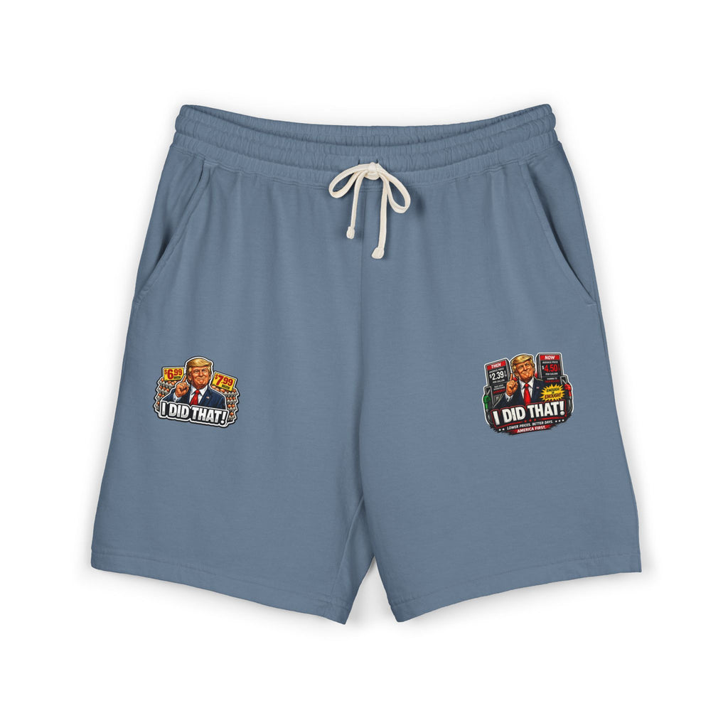 Fleece Sweat Shorts — 'I Did That!' Gas Prices/EGGS UNISEX GARMENT-DYED LIGHTWEIGHT FLEECE SWEAT SHORTS