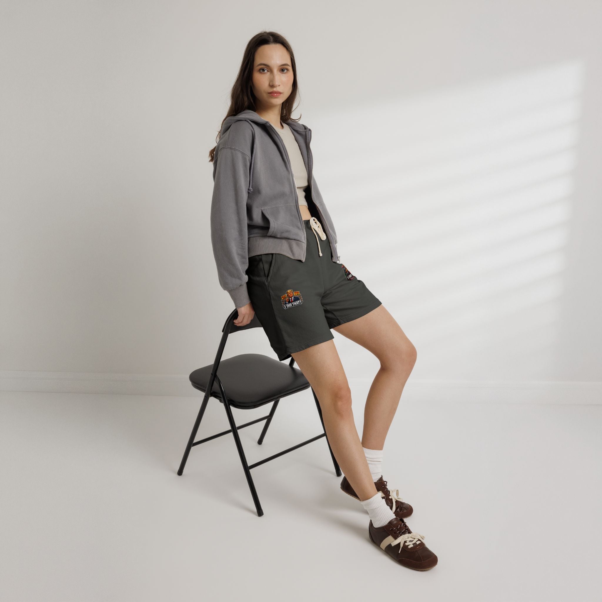Fleece Sweat Shorts — 'I Did That!' Gas Prices/EGGS UNISEX GARMENT-DYED LIGHTWEIGHT FLEECE SWEAT SHORTS