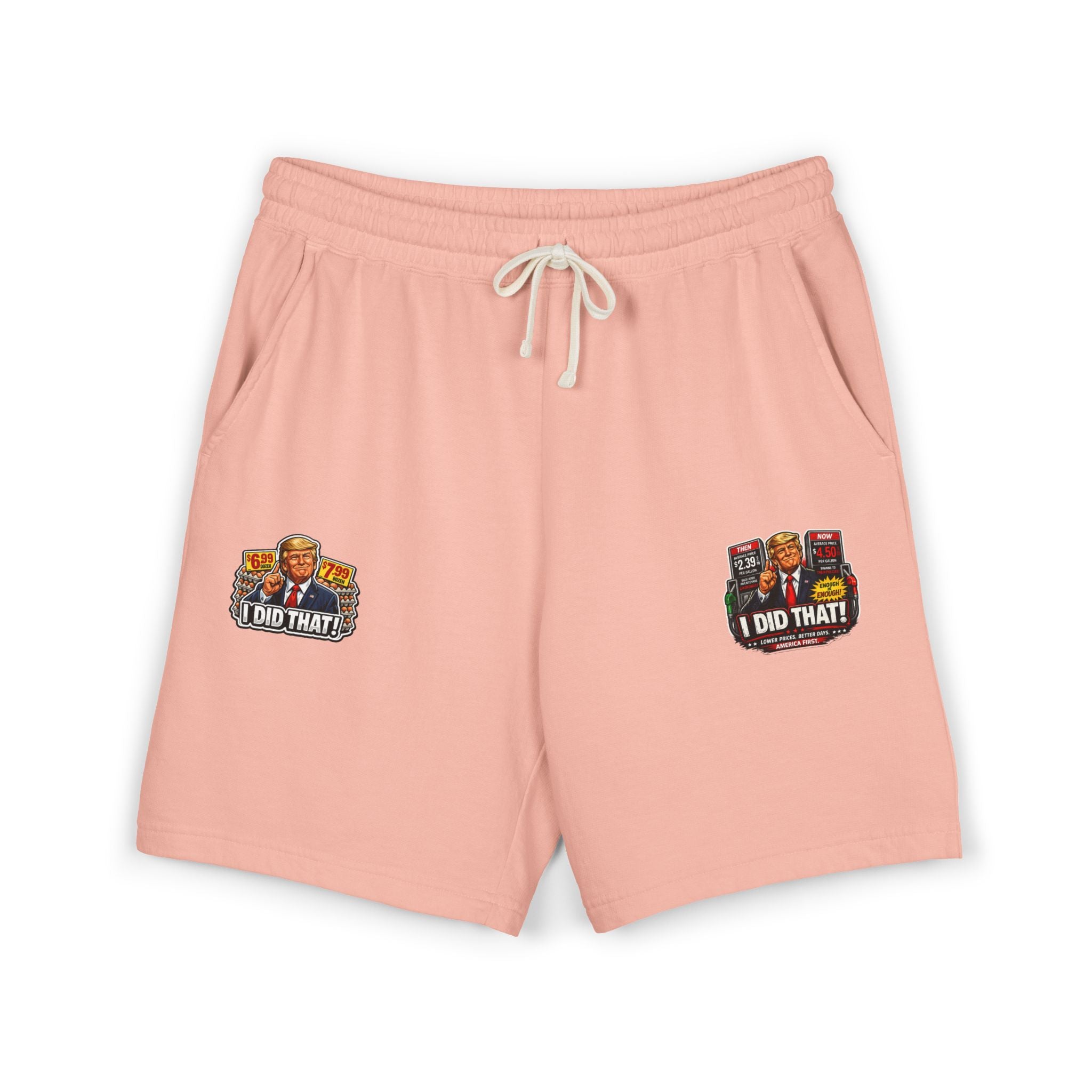 Fleece Sweat Shorts — 'I Did That!' Gas Prices/EGGS UNISEX GARMENT-DYED LIGHTWEIGHT FLEECE SWEAT SHORTS