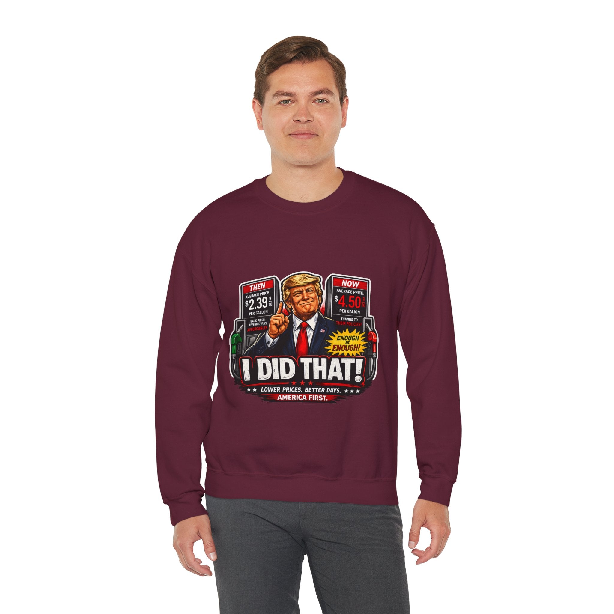 Sweatshirt — "I DID THAT!" Gas Price UNISEX HEAVY BLEND CREWNECK SWEATSHIRT