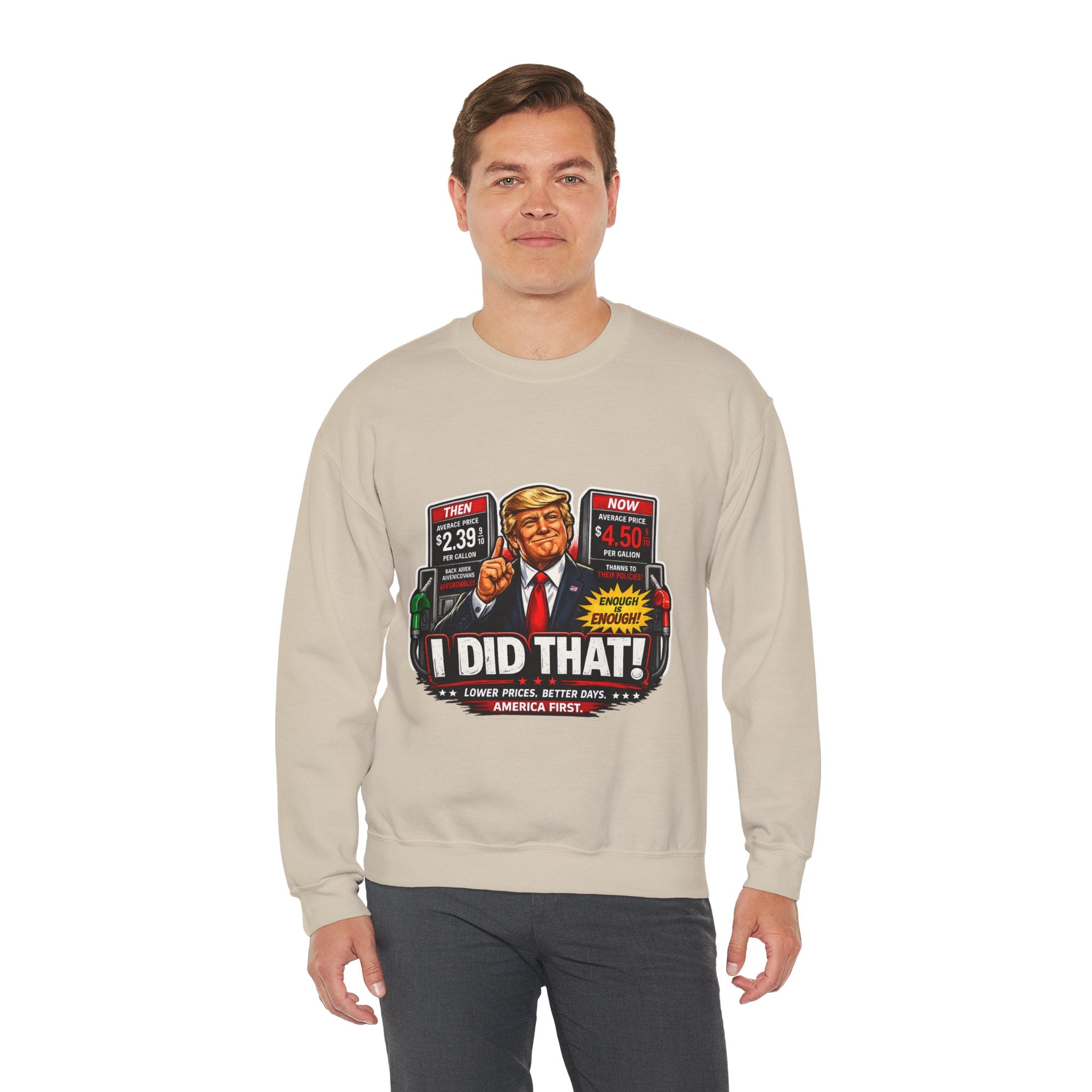 Sweatshirt — "I DID THAT!" Gas Price UNISEX HEAVY BLEND CREWNECK SWEATSHIRT