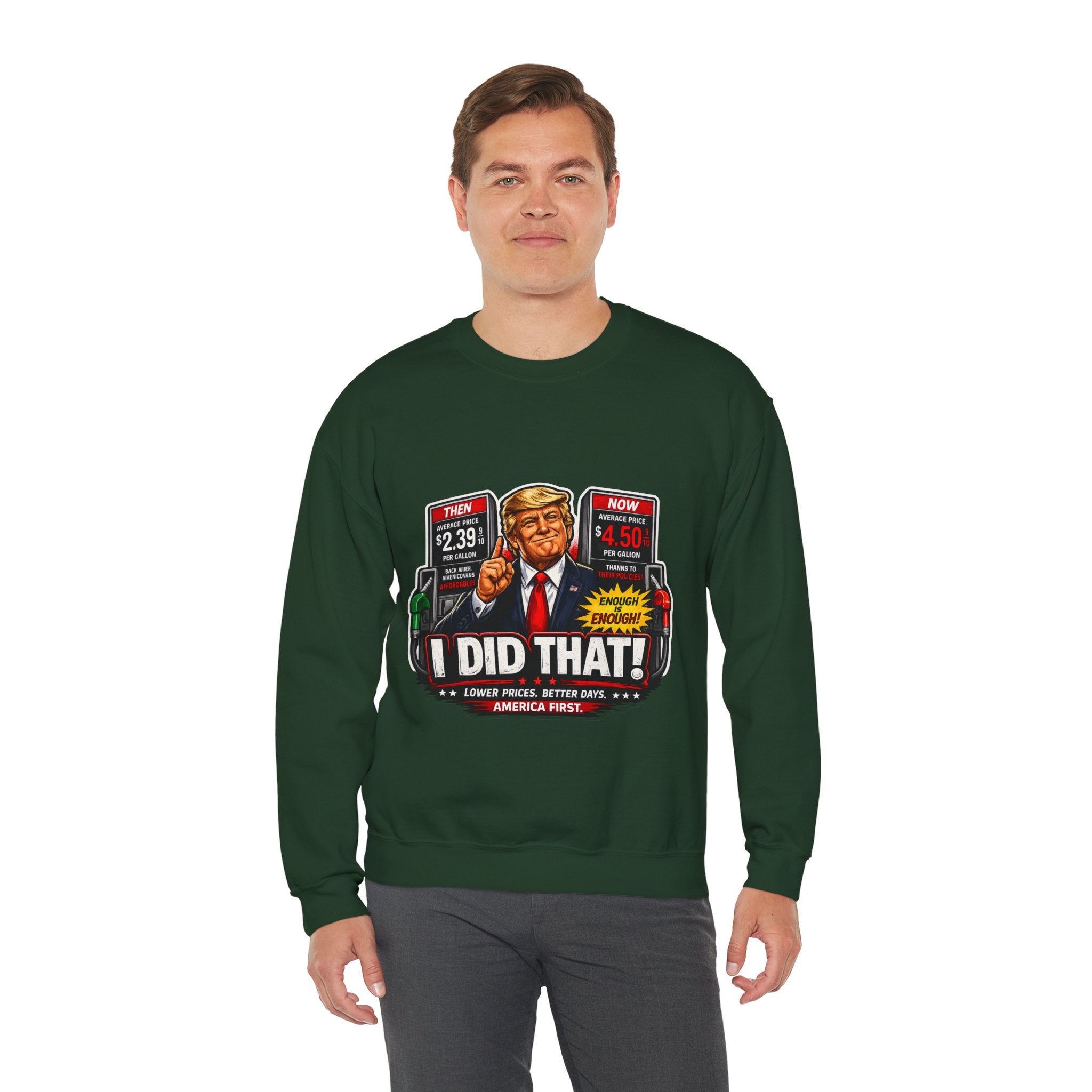 Sweatshirt — "I DID THAT!" Gas Price UNISEX HEAVY BLEND CREWNECK SWEATSHIRT