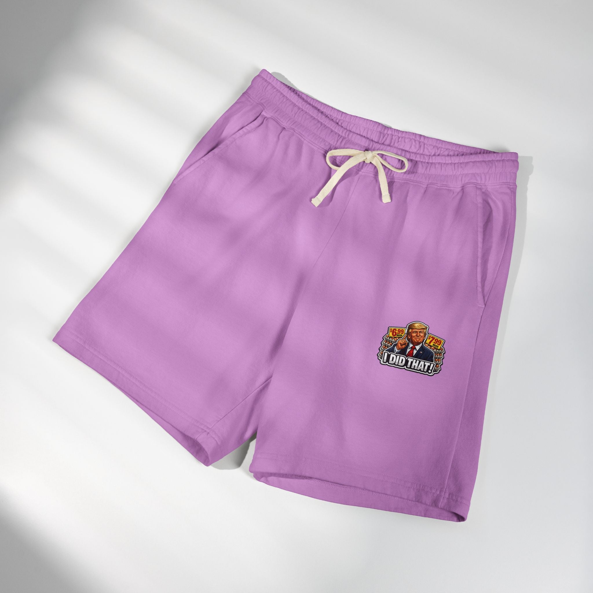 Fleece Sweat Shorts — 'I Did That!' EGGS UNISEX GARMENT-DYED LIGHTWEIGHT FLEECE SWEAT SHORTS